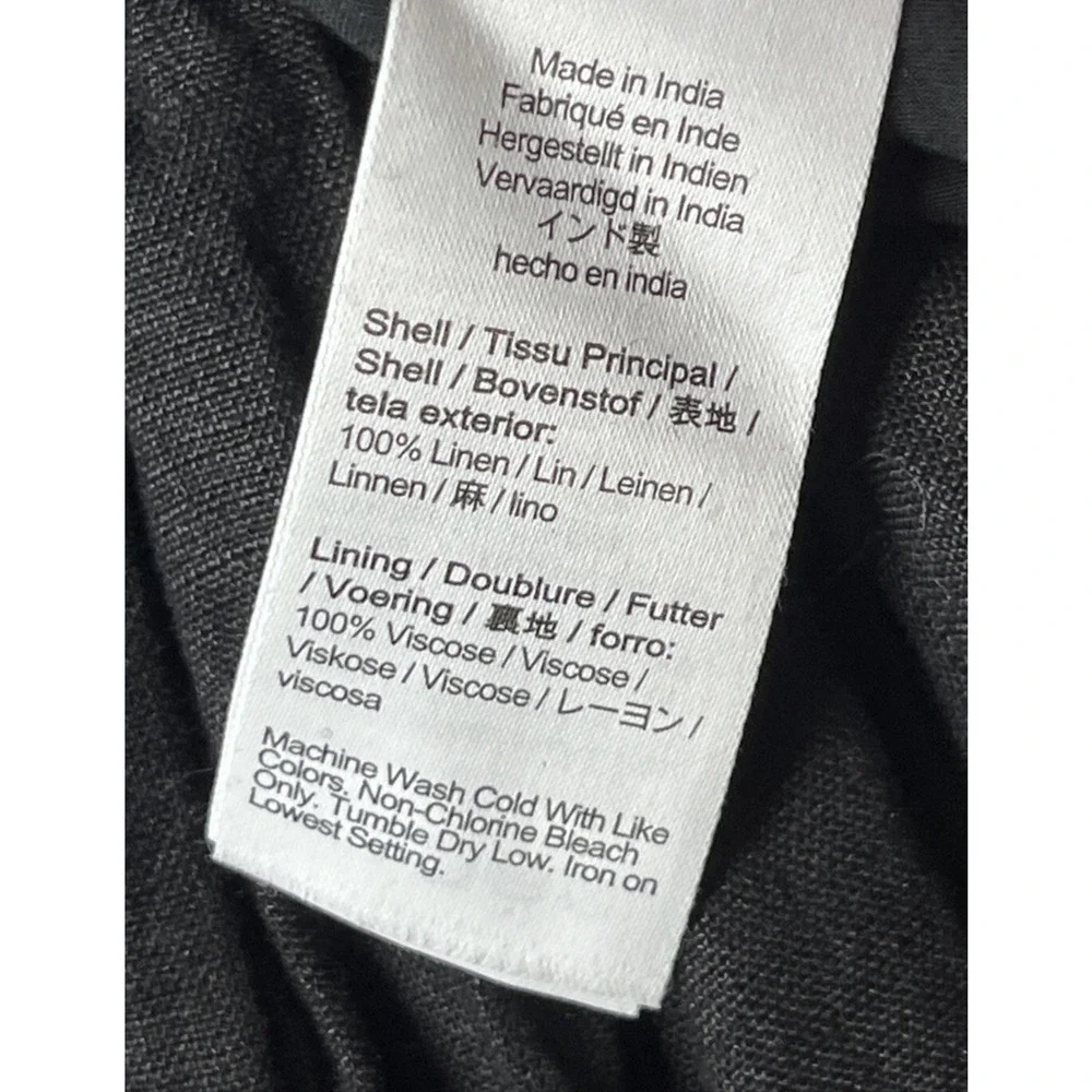 J Crew Button Up Mini Skirt 100% Linen 10 Black Swingy Full Balloon Ruffle